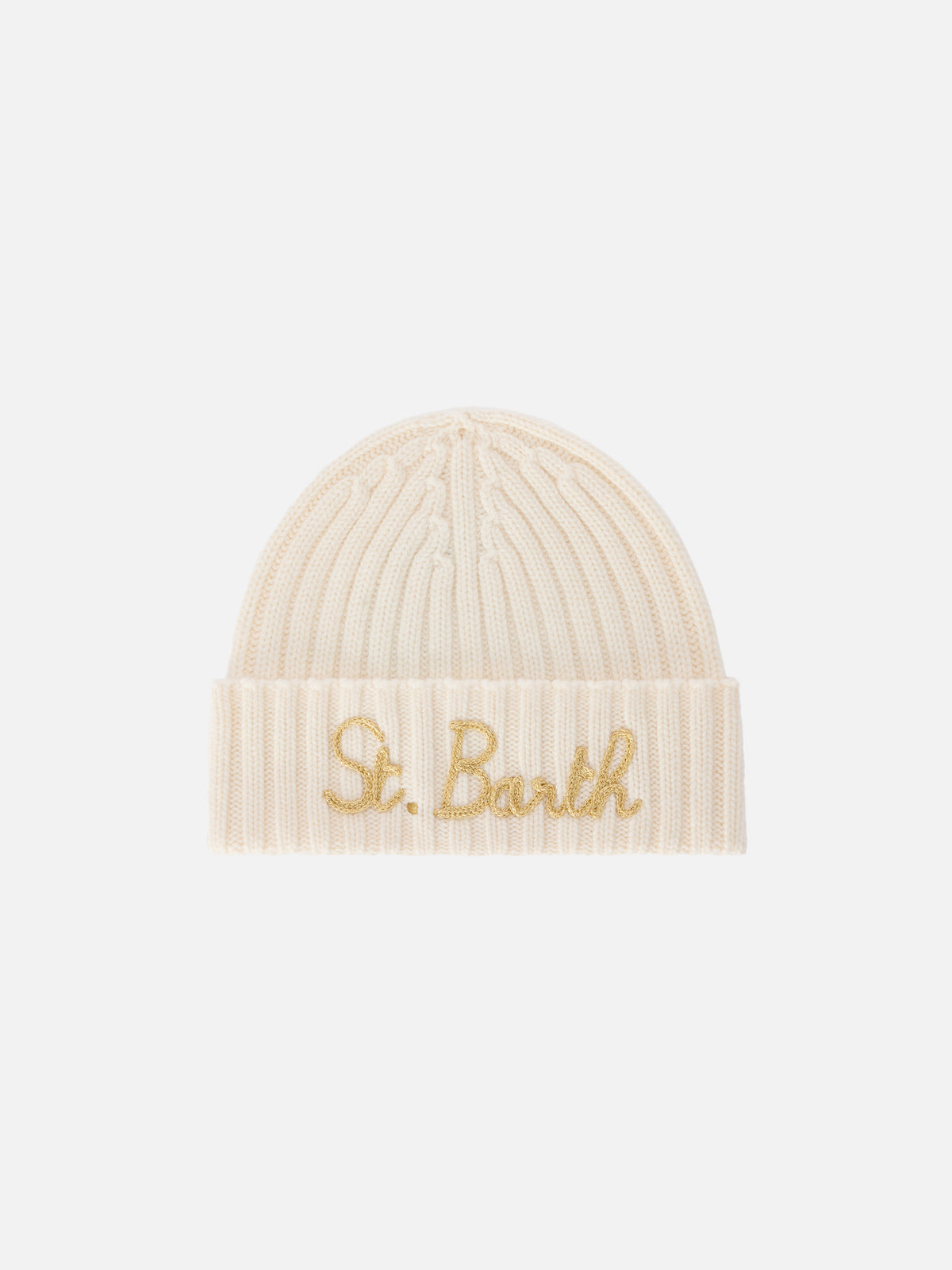 Gorro Wengen en blanco roto con bordado del logotipo 