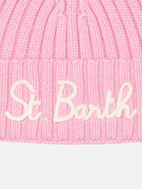 Cappello rosa da bambina Wengen con ricamo St. Barth