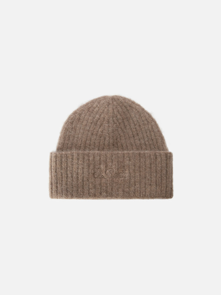 Kaki stretch alpaca hat Wengen