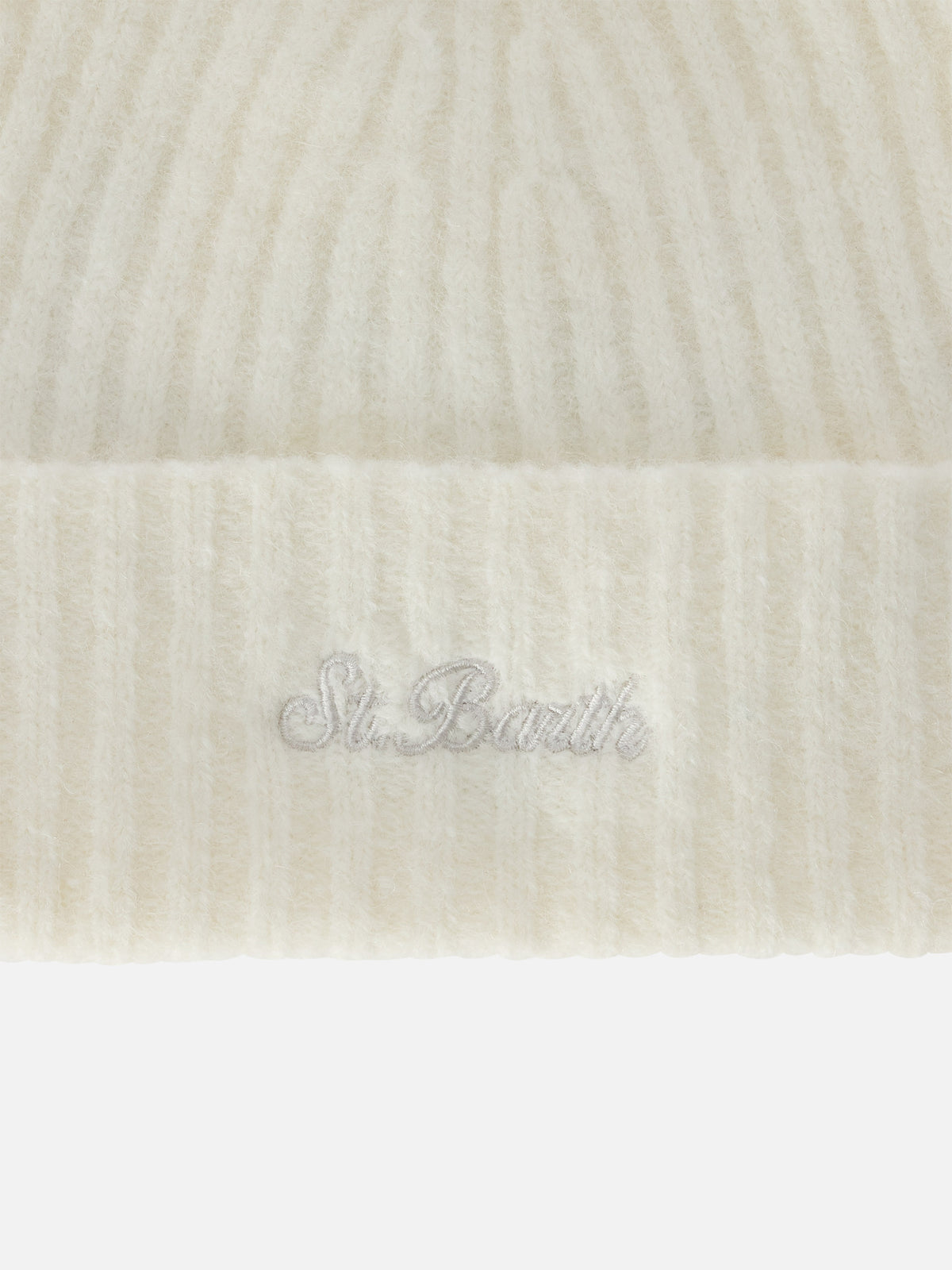 Wengen Beanie in Off-White aus Alpaka-Mix mit Logostickerei 