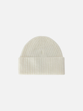 Wengen Beanie in Off-White aus Alpaka-Mix mit Logostickerei 