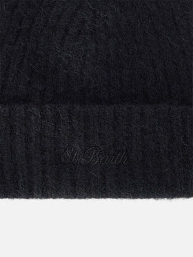 Black Wengen alpaca blend beanie
