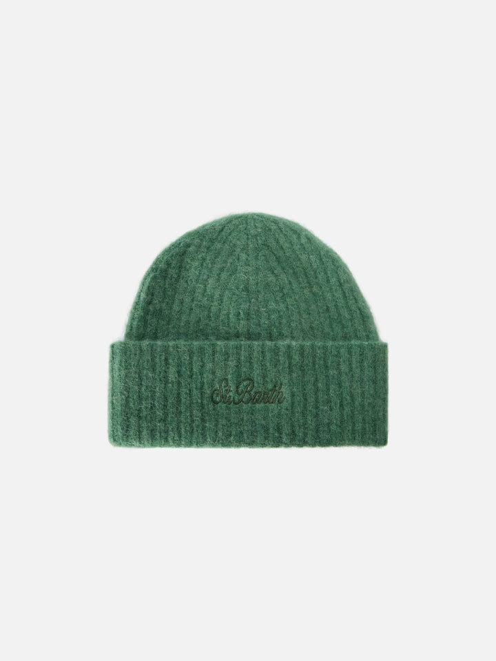 Sage green stretch alpaca hat Wengen