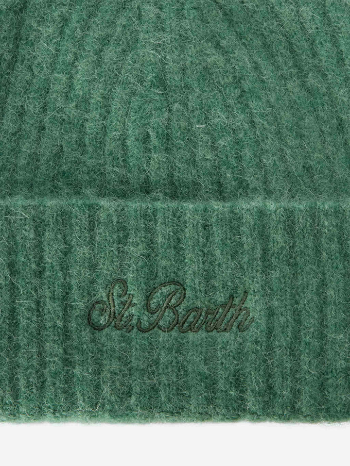 Sage green stretch alpaca hat Wengen
