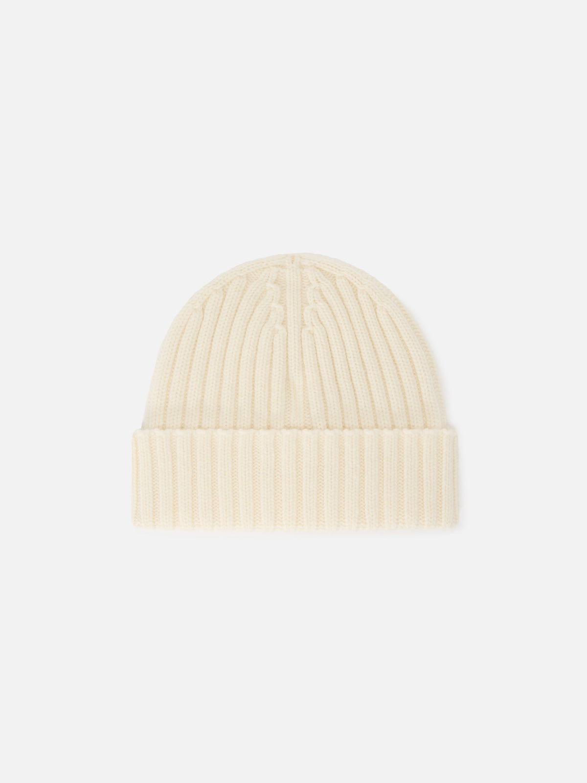 Gorro beanie de lana Wengen off white con bordado del logo 