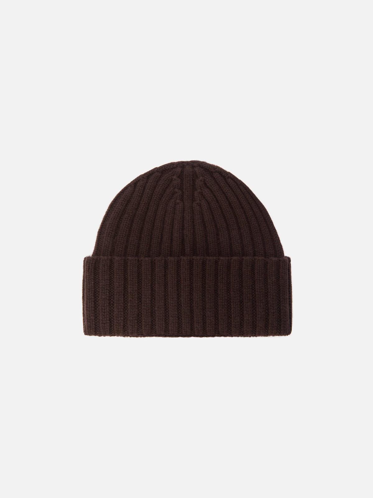 Gorro beanie de lana Wengen marrón oscuro con bordado del logo 