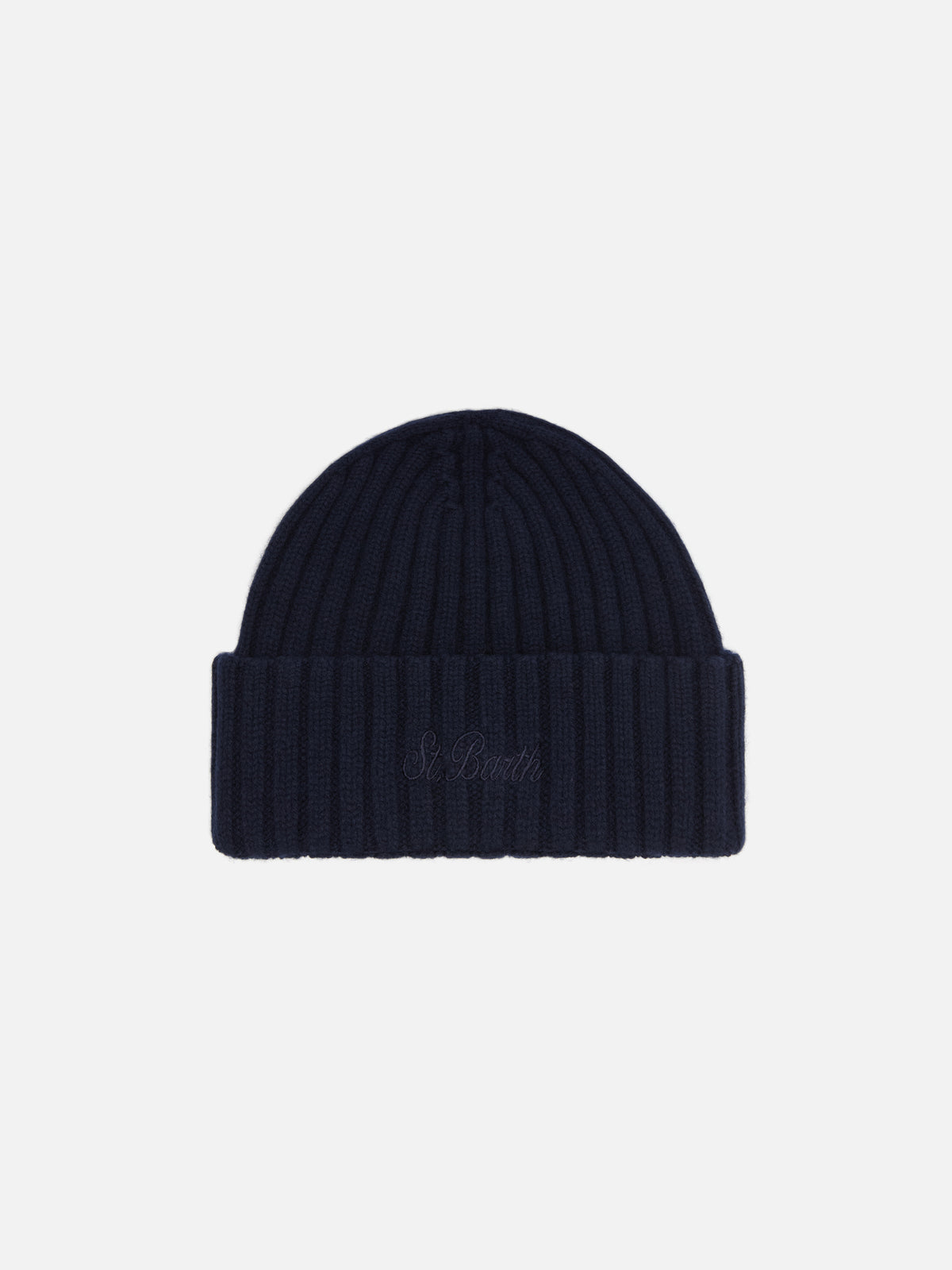Gorro de lana Wengen Night blue con bordado del logotipo 
