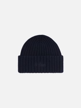Gorro de lana Wengen Night blue con bordado del logotipo 