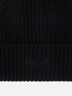 Black Wengen cashmere beanie