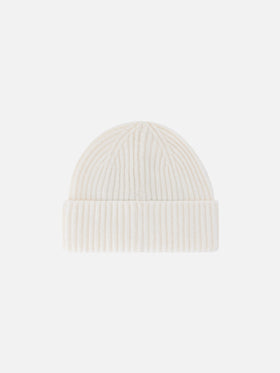 Gorro beanie Wengen de cachemira off white con bordado St. Moritz | Special edition 