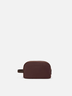 Beauty case Westwood marrone in tessuto cerato con ricamo logo