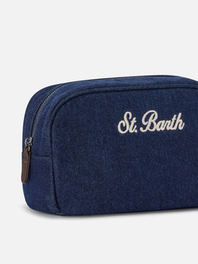 Blue Westwood Denim-Beauty-Case mit Logostickerei 