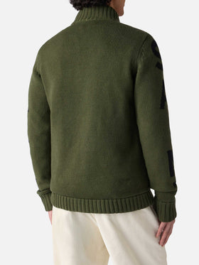 Herren wattierte Jacke in Militärgrün