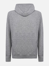 Maglione con cappuccio in misto cashmere grigio mélange da uomo Willbur