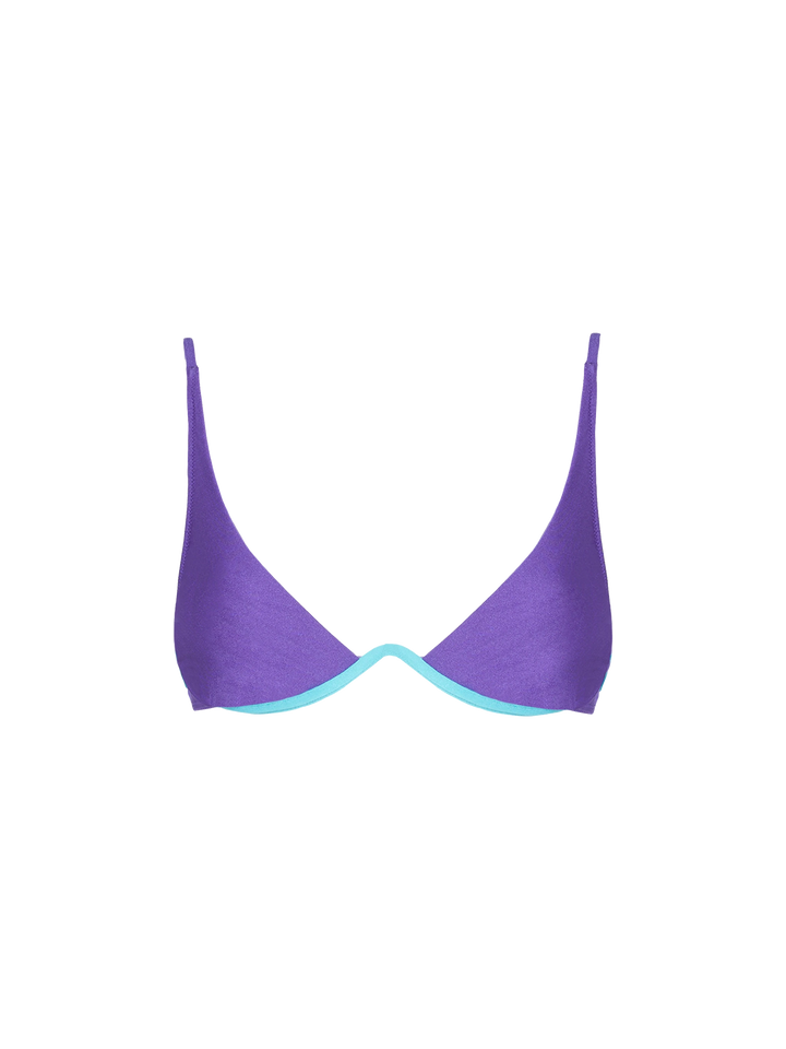 Woman shiny dark V-wired top - MC2 Saint Barth