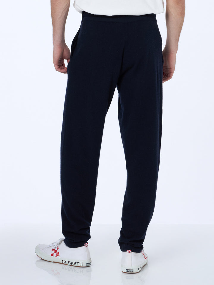 Pantaloni jogger blu in maglia da uomo Walton