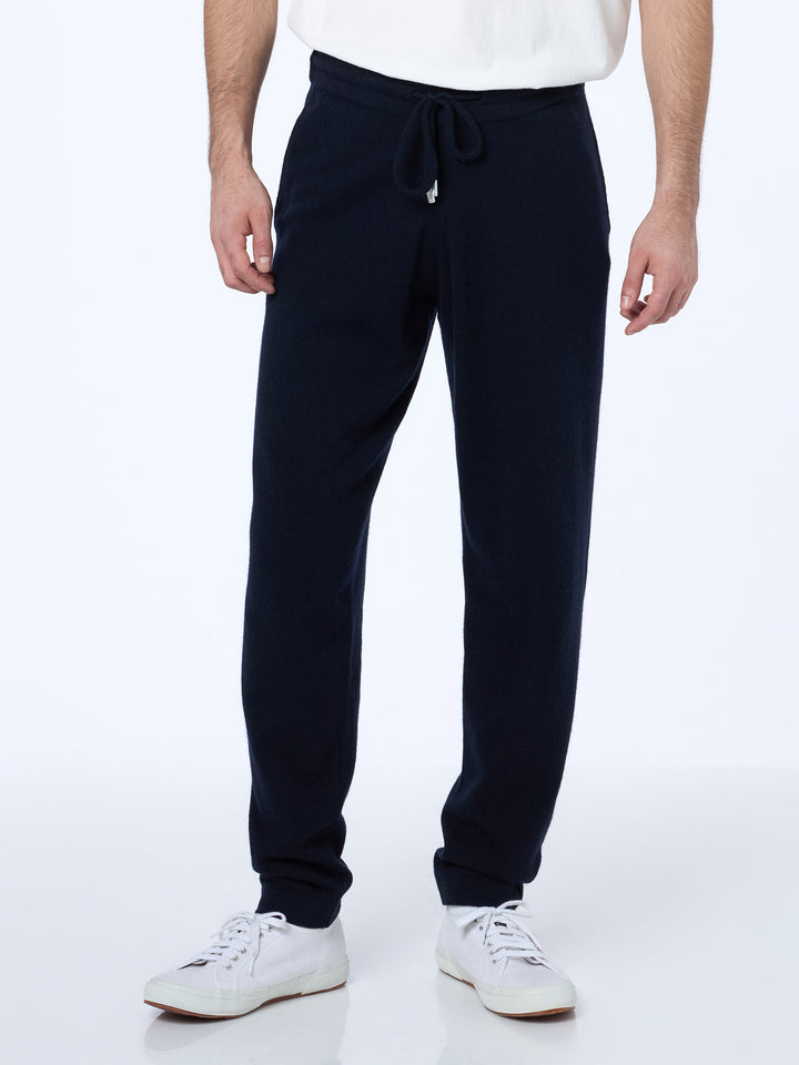 Pantaloni jogger blu in maglia da uomo Walton