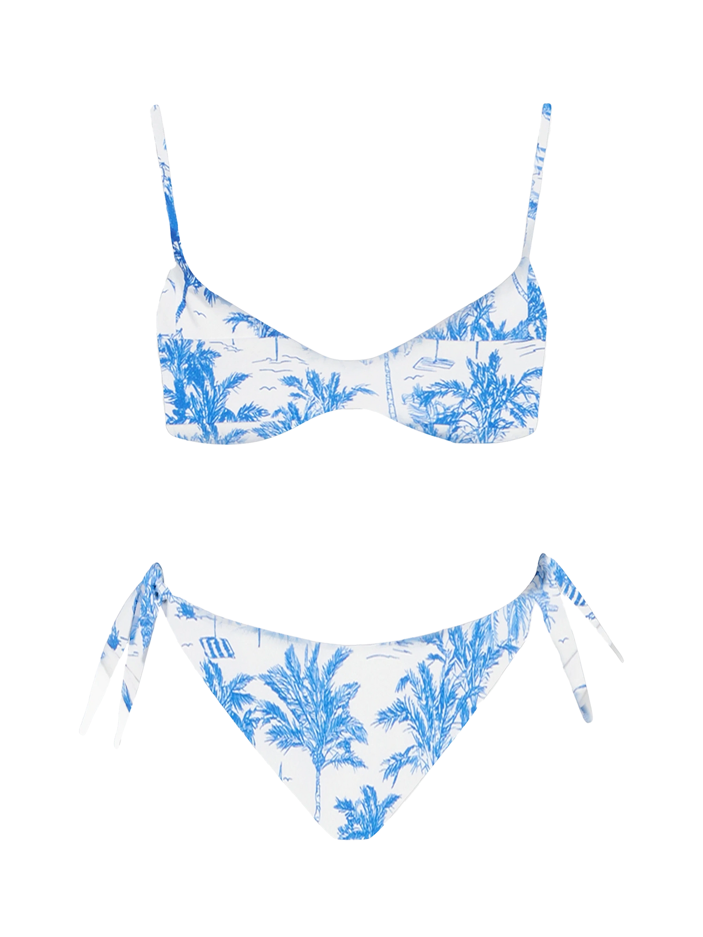 Damen Toile de Jouy U-Ausschnitt-Bralette-Bikini May Yali