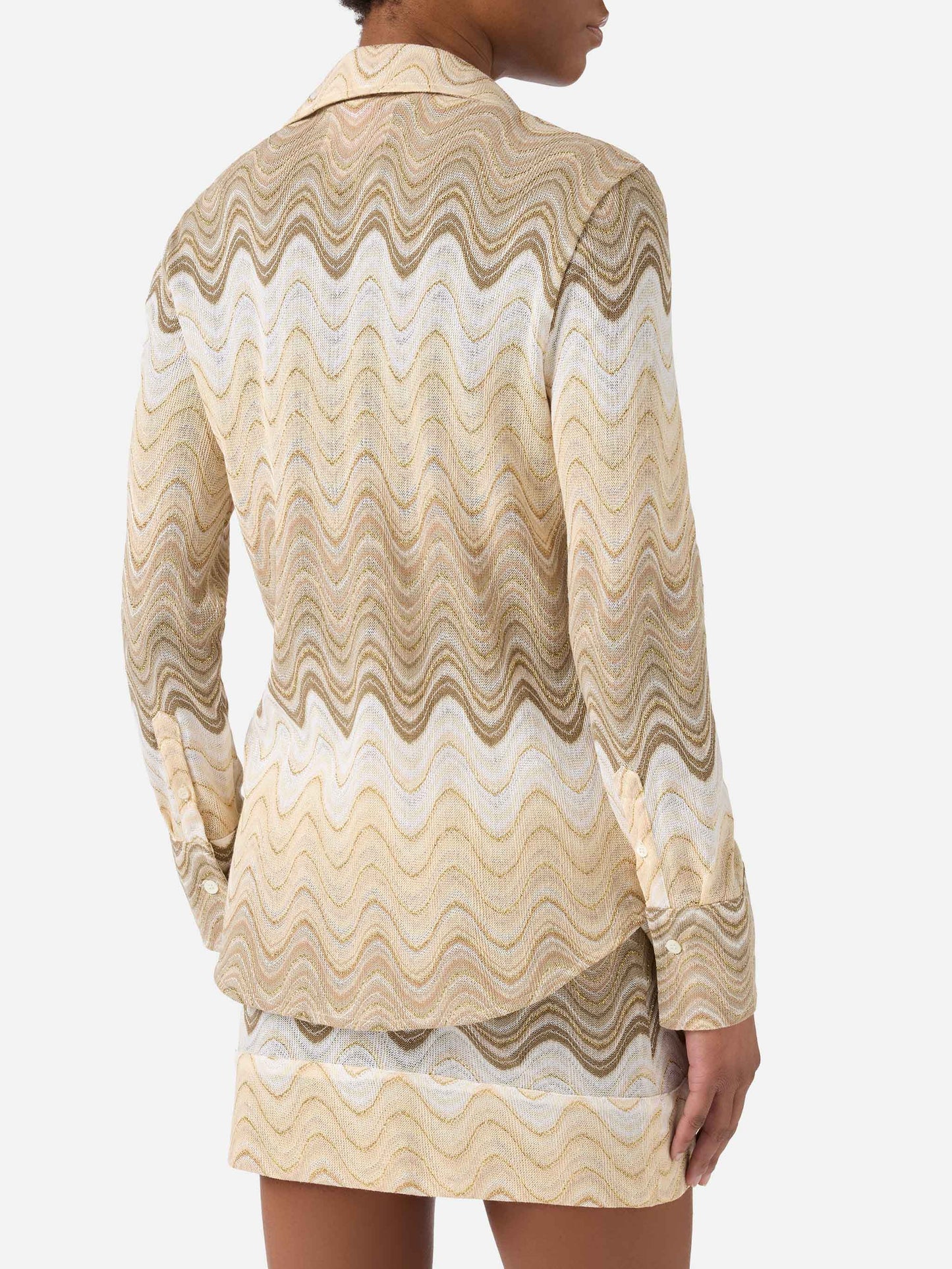 Joys degradé raschel shirt with wave pattern