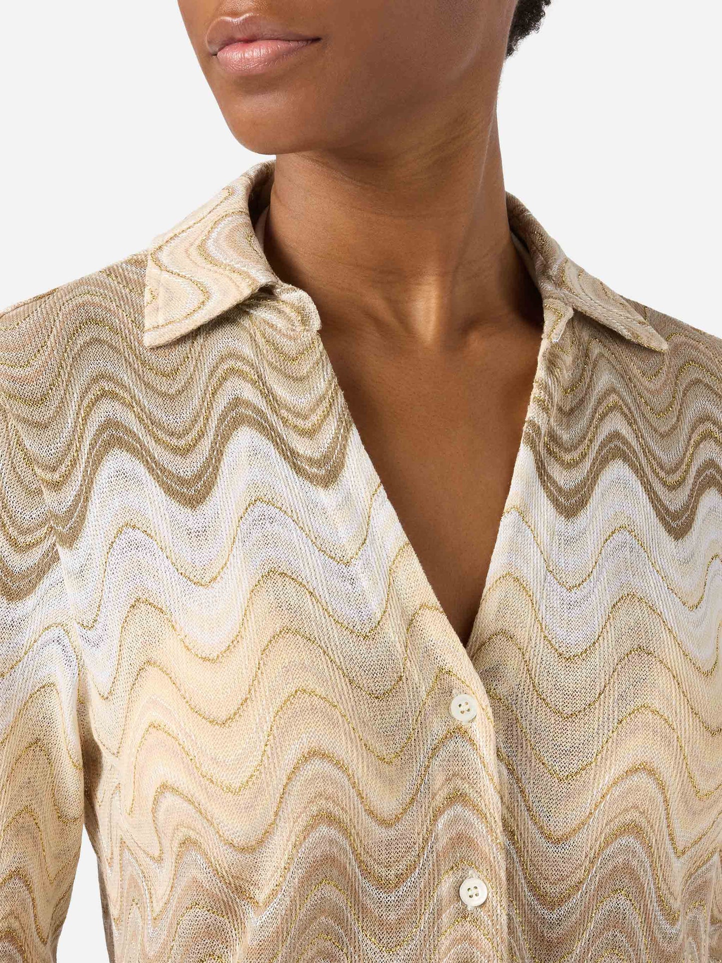 Joys degradé raschel shirt with wave pattern
