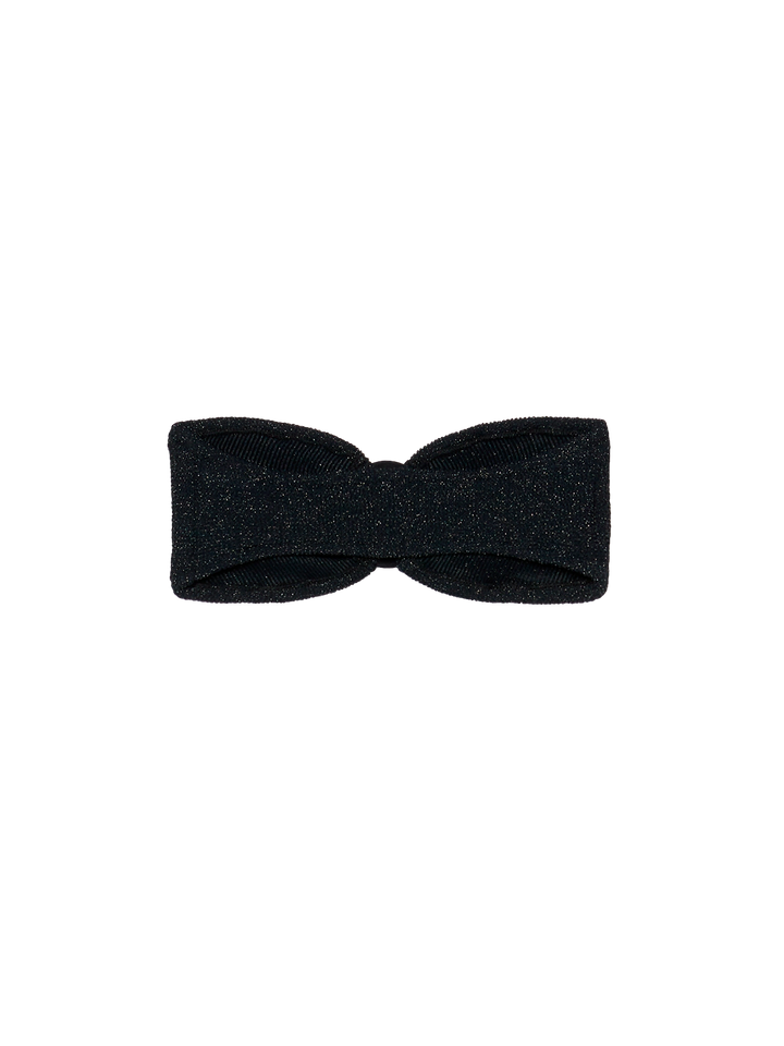 Yulia top bikini a fascia in tessuto crinkle lurex nero