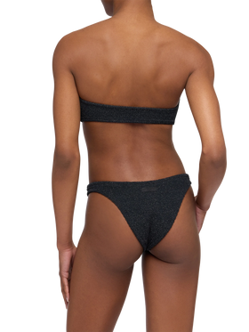 Bandeau bikini Yulia Elise in black crinkle lurex