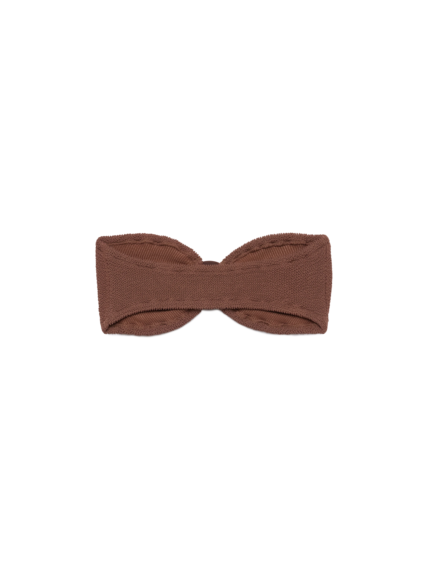Yulia top bikini a fascia in tessuto crinkle marrone