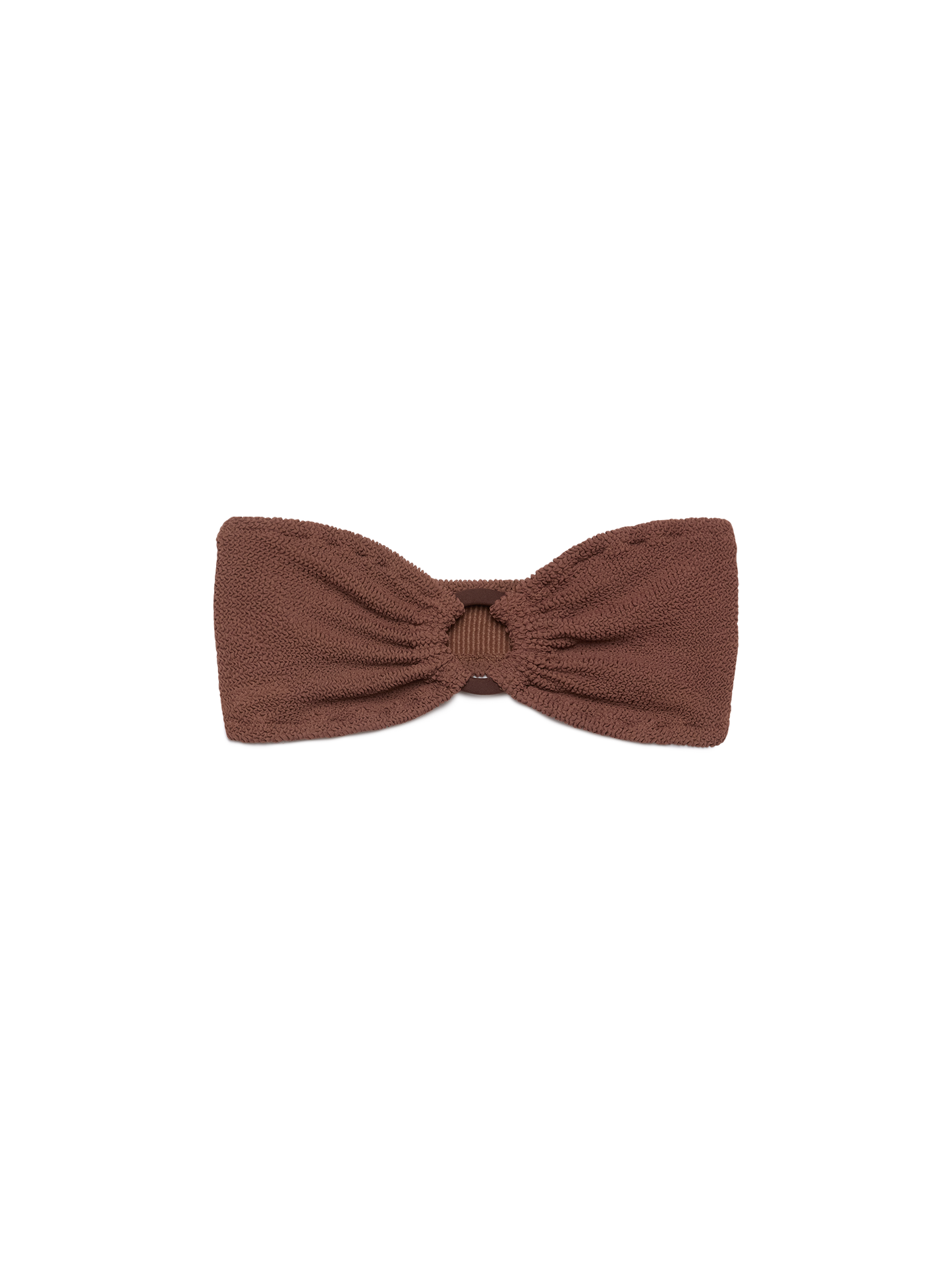 Yulia top bikini a fascia in tessuto crinkle marrone