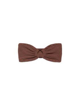 Yulia top bikini a fascia in tessuto crinkle marrone