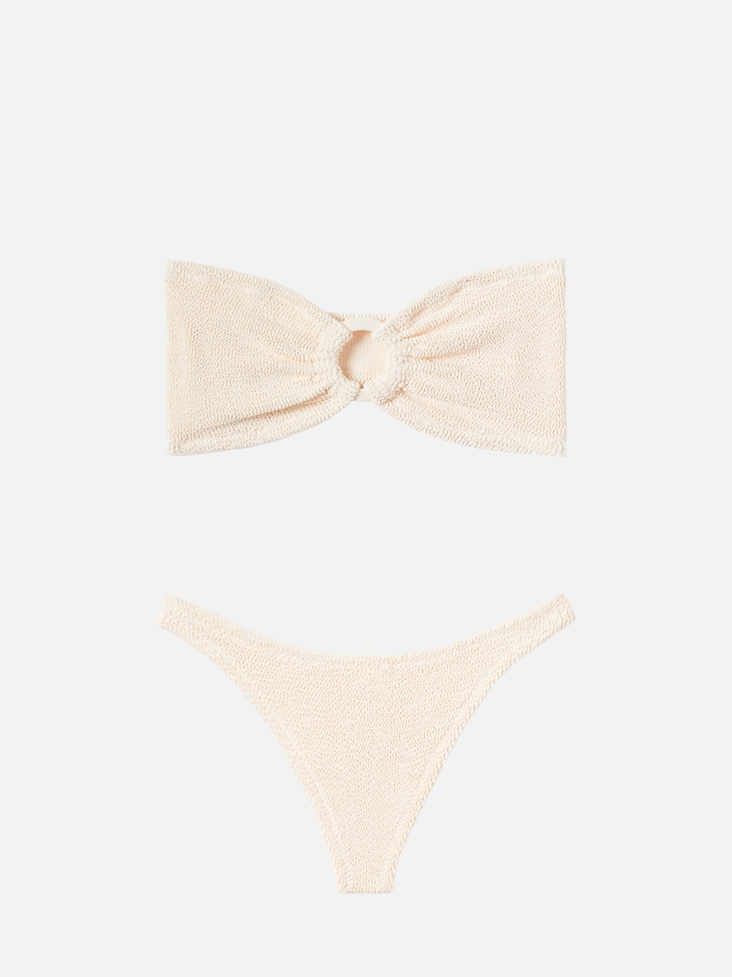 Yulia beiges Crinkle-Bandeau-Top