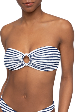 Bandeau crinkle bikini Yulia Elise with striped print - MC2 Saint Barth