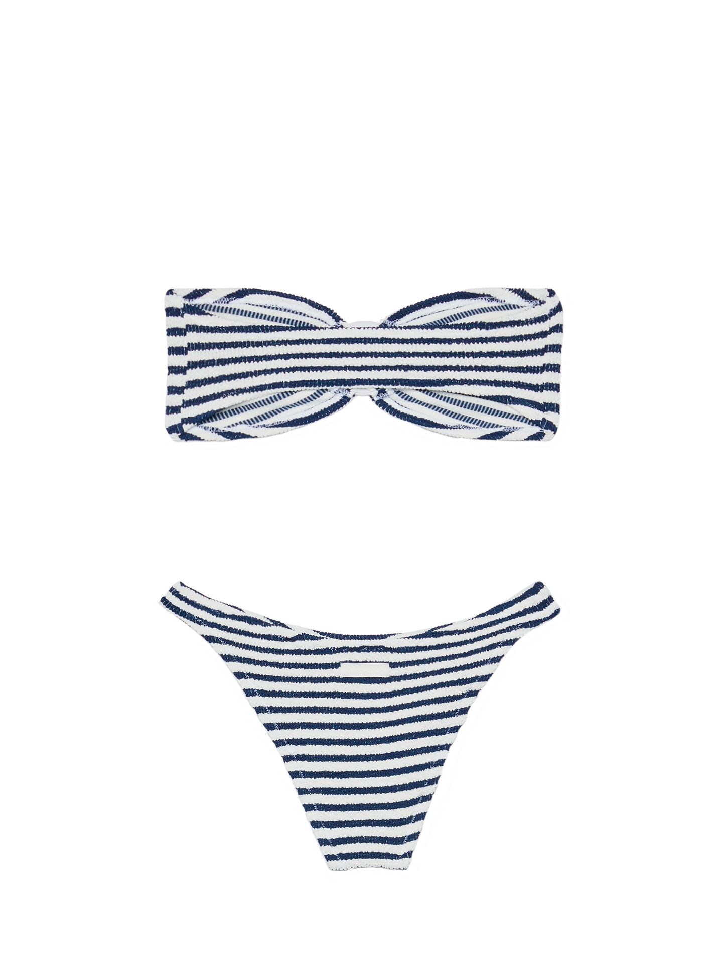 Bandeau crinkle bikini Yulia Elise with striped print - MC2 Saint Barth