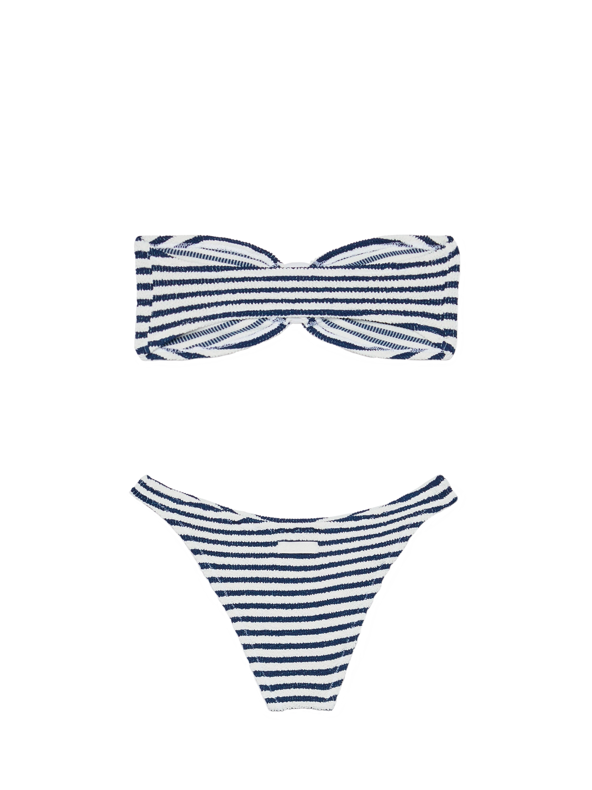 Bandeau crinkle bikini Yulia Elise with striped print - MC2 Saint Barth
