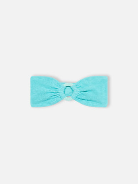 Wassergrüner Crinkle-Bandeau-Top-Badeanzug für Damen Yulia