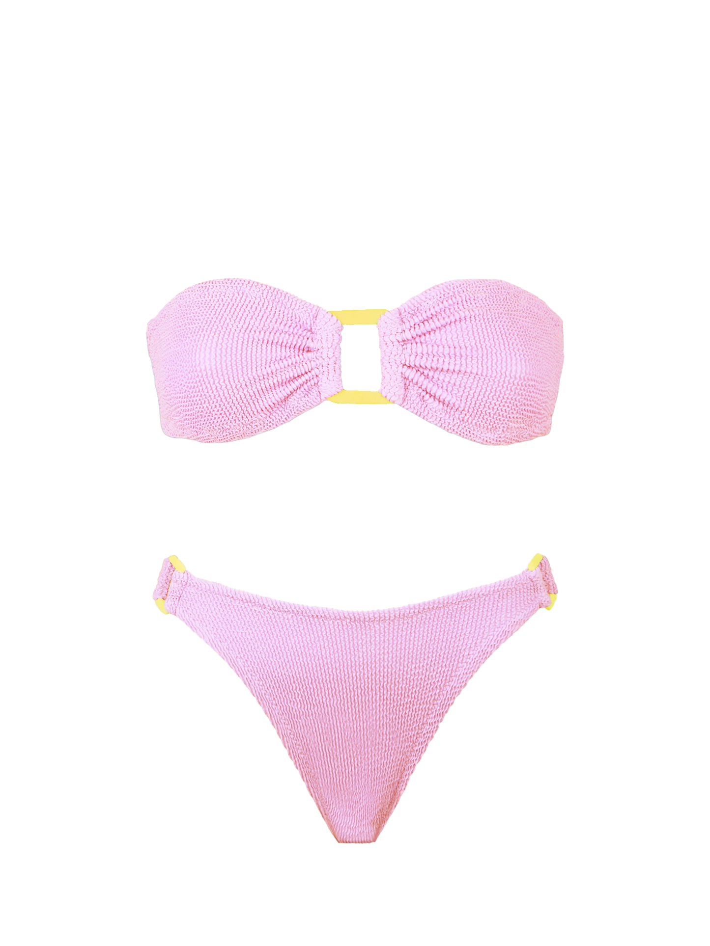 Bikini a fascia Yulia Evelyn in crinjkle rosa