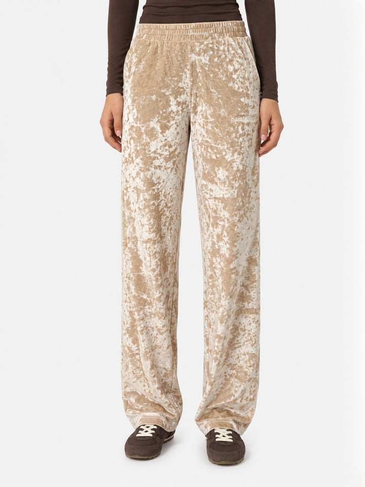 Pantalon de jogging Yvonne en chenille beige 