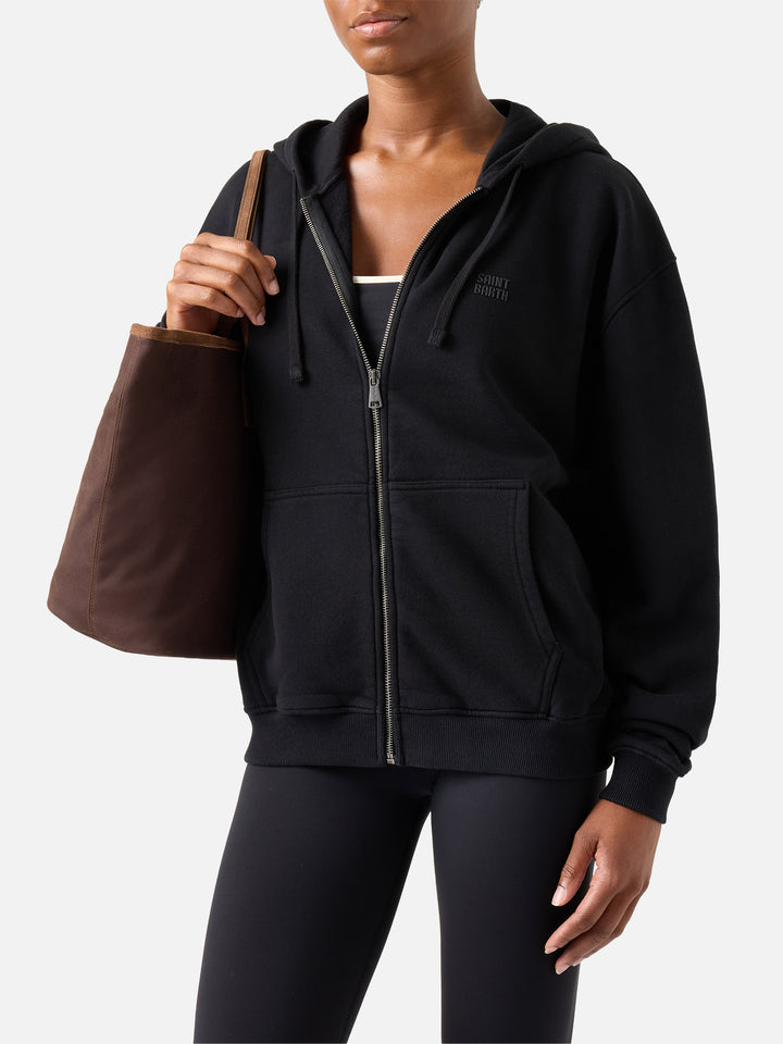 Felpa Zadie nera con zip e patch logo