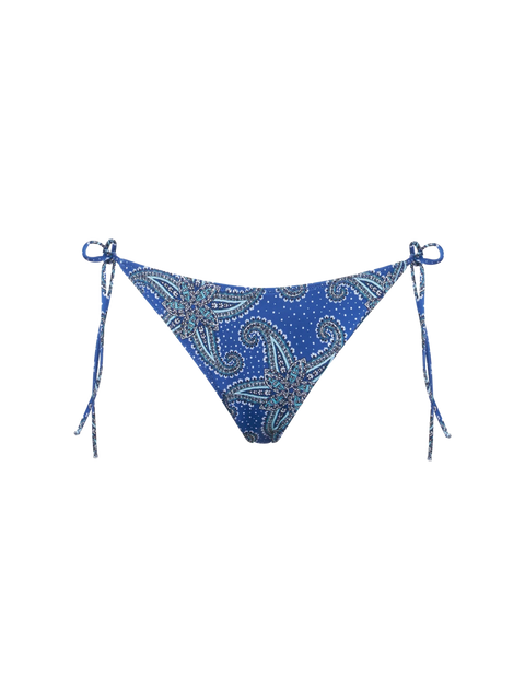Woman blue swim briefs with paisley pattern - MC2 Saint Barth