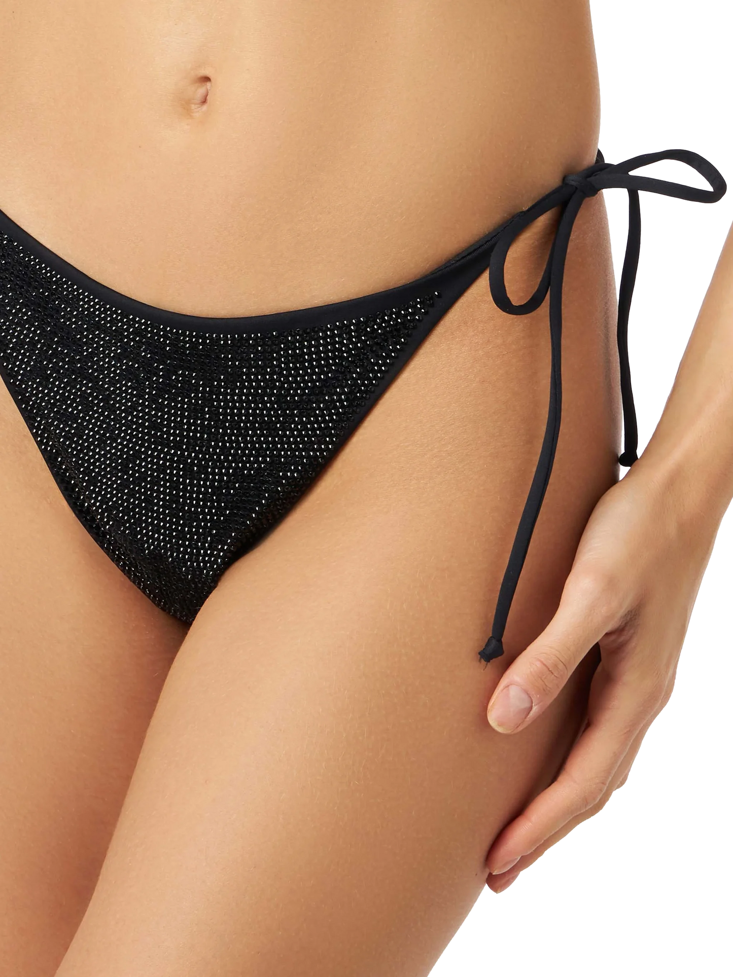 Damen-Badehose mit schwarzen Strasssteinen