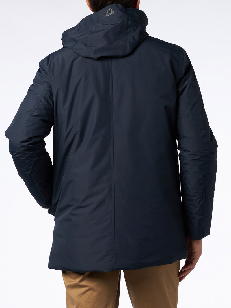 Blauer Voyager-Parka für Herren mit Kapuze