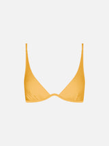 Woman ochre yellow V-wired top