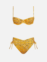 Bügel-Bralette-Bikini für Damen mit Bandana-Print