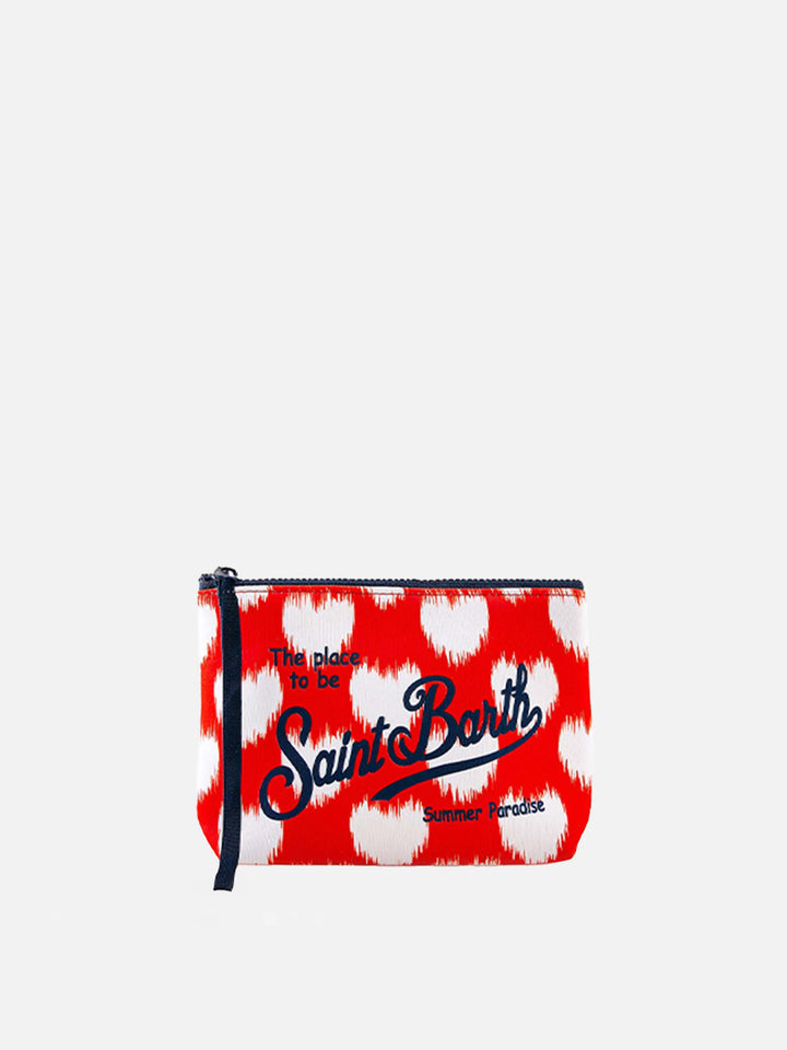 Pochette Aline in scuba con stampa cuori