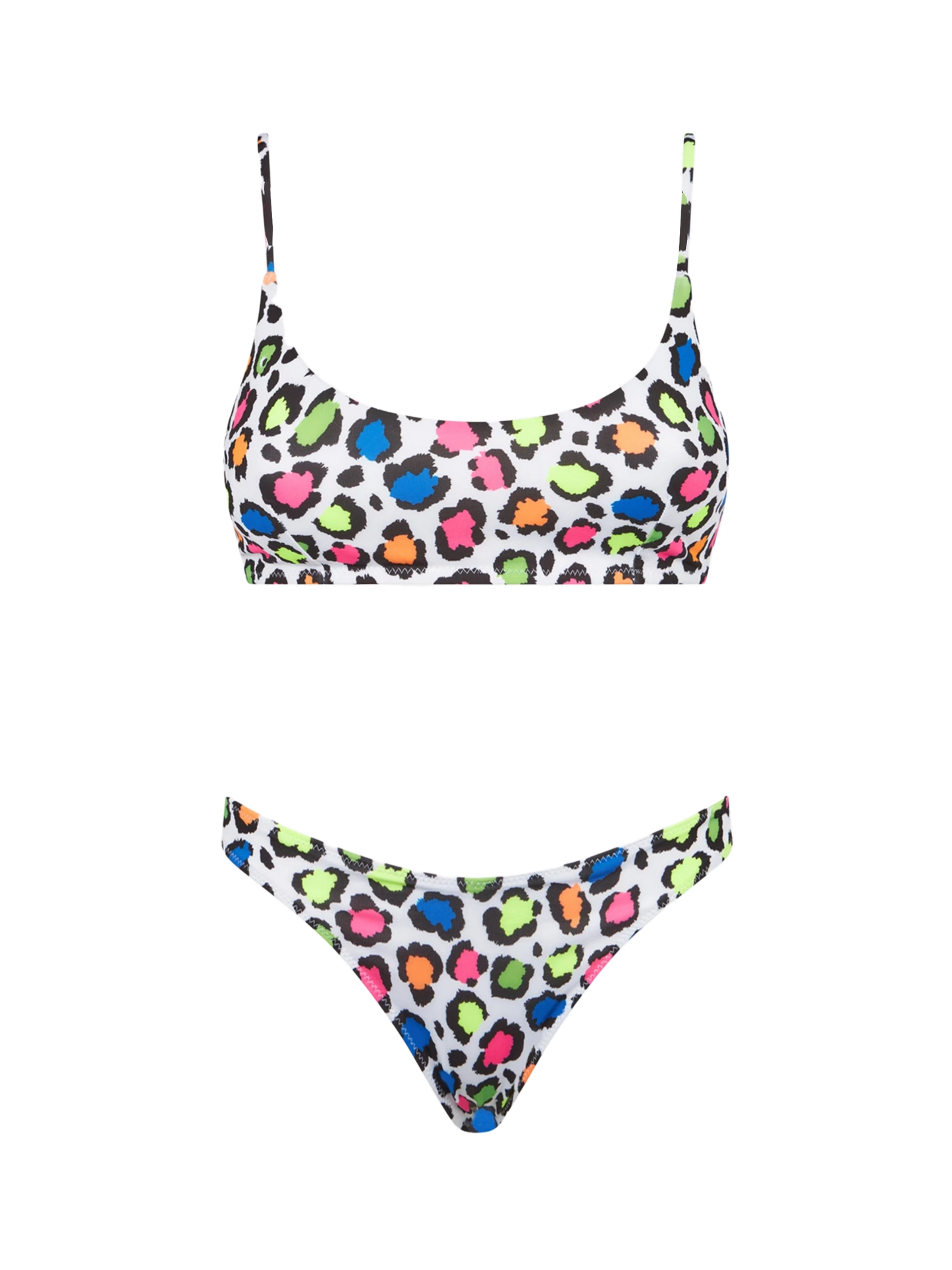 Damen-Bralette-Bikini mit Pop-Animal-Print