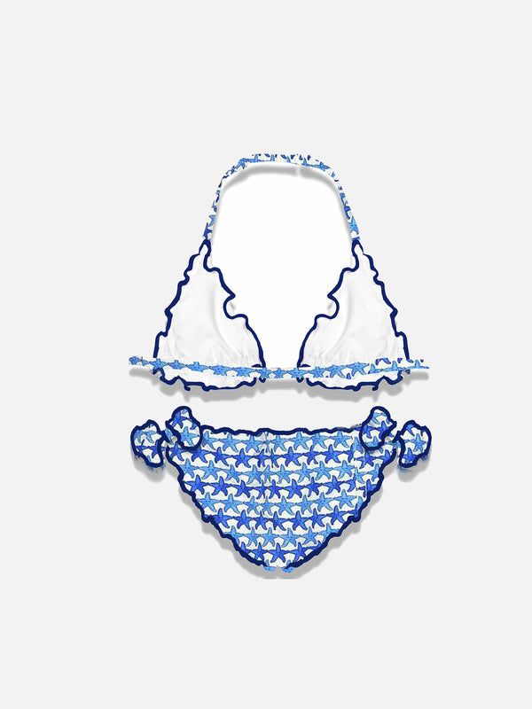 Girl triangle bikini with starfish print