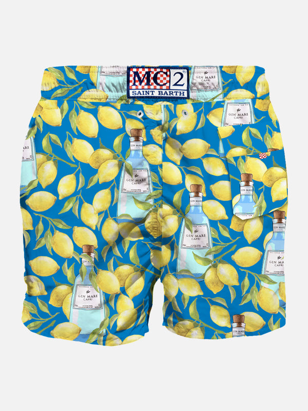 Klassische Herren-Badeshorts mit Zitronen-Print | GIN MARE SONDEREDITION