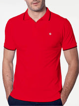 Rotes Piquet-Polo mit St. Barth-Karologo