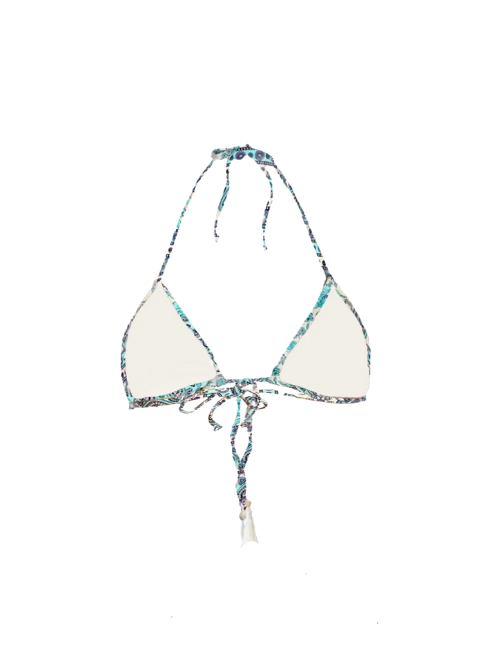 Gipsy print triangle top with tassels - MC2 Saint Barth