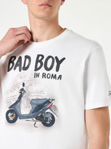 Man cotton t-shirt with Bad Boy in Roma print