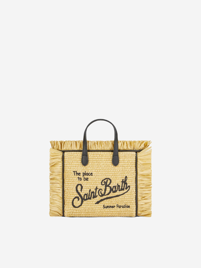 Mini-Vanity-Strohtasche mit Stickerei